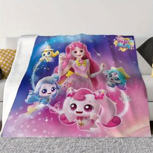 TEMU 만화 애니메이션 소녀 패턴 블랭킷, 초강력 플란넬 디지털 블랭킷, 편안하고 따뜻한 다기능 낮잠 블랭킷 및 작은 스로, 생일 선물이나 휴일 블랭킷으로 완벽한 선물, 사랑하는 사람에게 선물로 주세요.