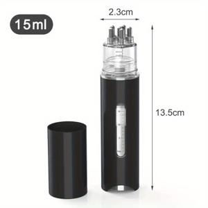 TEMU 액체 어플리케이터가 있는 휴대용 미니 두피 마사지 빗 - 탈모 방지 및 두피 관리를 위한 에센셜 오일 가이드 매서저, ABS 플라스틱, 검정색, 5.7인치, 컴팩트하고 여행에 적합한 디자인, 에센셜 오일 적용 | 기능적인 뷰티 도구 | ABS 플라스틱 빗