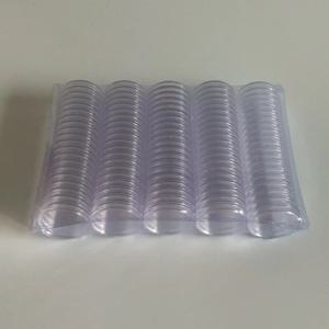 TEMU 100개입 25mm 내경 라운드 코인 수집함 - 투명 플라스틱 기념주화 보호 박스