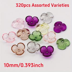 TEMU 320개 혼합 색상 10mm 투명 아크릴 꽃 모양 패션, DIY, 펜던트, 장식용 비즈 (주얼리 만들기용)