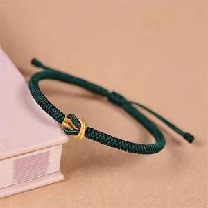 TEMU 손으로 짠 짠 줄이 있는 팔찌, 간단한 빨간 줄 디자인, 합성 섬유, 조절 가능, 일상적인 착용 및 선물로, 모든 계절, 캐주얼 액세서리|빈티지 스타일|조절 가능한 팔찌