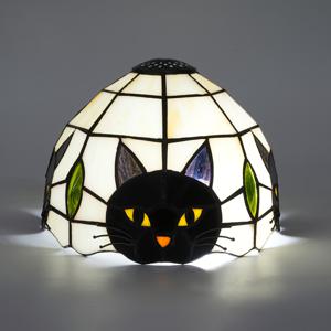 TEMU 귀여운 고양이 패턴이 있는 20cm/8인치 스테인드 글라스 램프 갓 1개 - 무광 마감, 아트 데코 스타일, 내구성 좋은 유리, 전기 불필요, 테이블, 펜던트, 천장, 펜던트 조명, 장식 조명, 홈 데코레이터에 적합, 전등갓, 전구커버, 조명 커버, 조명갓, 램프 쉐이드, 전등갓 커버