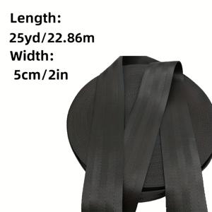 TEMU 2인치 강력한 블랙 나일론 웨빙, 5/25 야드 - 안전 벨트, 백팩 스트랩, 애완동물 리드, 공예 등에 사용되는 가벼운, 내마모성, 안티 스냅, 고강도 나일론 웨빙, 애완동물 리드 재료 | 내구성 있는 나일론 웨빙 | 가벼운 스트랩|스냅백