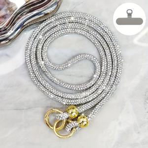 TEMU 1개 럭셔리 라인스톤 폰 랜야드 롱 크로스바디 휴대폰 스트랩 숄더백 참, DIY 지갑 만들기용, 아웃도어 백팩 펜던트 장식, 최고의 선물