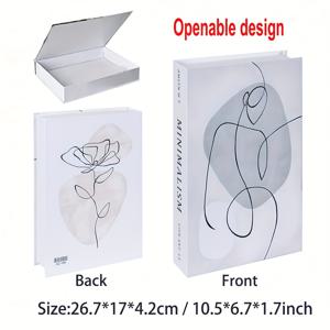 TEMU 장식용 책 보관함 | 클래식 북유럽 스타일 | 열쇠, 주얼리 및 작은 물건을 위한 다용도 정리함 | 자석 플립 탑 | 거실 및 사무실 장식에 이상적 | 크리스마스, 할로윈, 하누카, 이스터, 추수감사절에 완벽한 거실 정리함 | 우아한 디자인 | 광택 마감, 책 장식, 크리스마스 장식