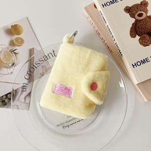 TEMU 시크한 플러시 소녀 지갑 키체인 후크 포함 - 가벼운 무게, 지퍼 동전 및 카드 홀더, 나비 리본 디테일, 폴리에스터 안감 - 화이트, 블랙, 베이지, 핑크 옵션 - 발렌타인데이, 스승의 날, 개학 또는 졸업 선물에 완벽함, 귀여운 지갑|카드지갑|지갑