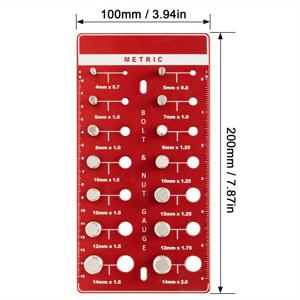 TEMU 알루미늄 너트 및 볼트 스레드 체커 1 세트, 인치/메트릭 크기, 오른손 스레드, 플랫 헤드 스타일, POZIDRIV/라운드 홀 드라이브, 볼트 및 스크루 크기 식별 도구
