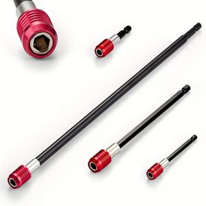 TEMU 4pcs 자석 드릴 스크루 드라이버 비트, 홀더 바 클러크 어댑터 확장기, 1/4 인치 헥스 퀵 리리즈 비트, 임팩트 드라이버 스크루 나트 드릴, 드릴 비트 연장 세트