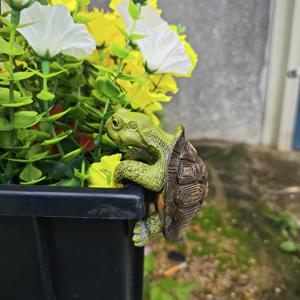 TEMU 매력적인 레진 거북이 화분걸이 - 사실적인 질감 디자인, 생동감 있는 녹색 잎사귀 악센트, 정원, 야외 & 홈 데코에 완벽하며, 공간에 예술적 터치를 더하는 식물 장식용품 | 사실적인 거북이 디자인 | 사실적인 외관
