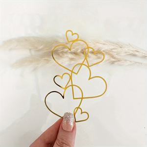 TEMU 10개 골든 하트 모양 아크릴 케이크 토퍼 - 어머니의 날, 데이, 기념일을 위한 우아한 디저트 장식 | 디저트 테이블 및 베이킹 용품에 이상적, 할로윈, 크리스마스 이벤트 및 파티 용품을 위한 웨딩 케이크 장식