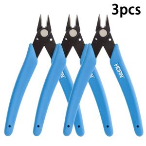 TEMU 3pcs PRECISE 와이어 커팅기 - 5인치 플러시 메탈 사이드 커팅기, 스테인레스 스틸 날카로운 모서리와 블루 핸들 - 보석, 전자제품 및 취미용 스니핑을 위한 경량, 편안한 그립