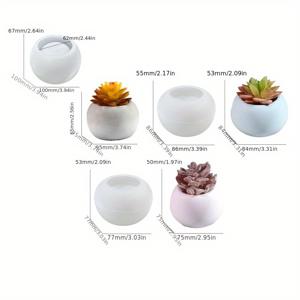TEMU 3pcs 실리콘 레진 캐스팅 모양, 향기로운 상자, 양귀비 식물 그릇 - 원형, 정사각형 및 타원형 모양, DIY 홈 데코 보관 모양, 식물 용기 모양|현대 홈 데코|내구성 있는 실리콘