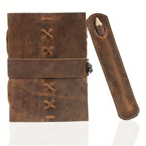 TEMU 손으로 제작된 빈티지 곡물 가죽 노트북 - 내장 펜 홀더, 라인 및 라인 없는 데클 에지 페이지 - 글쓰기, 스케치, 계획, 노트 작성 - 그와 그녀를 위한 독특한 선물, 스케치 저널 | 빈티지 가죽 저널 | 수선 바인딩, 가죽 노트북