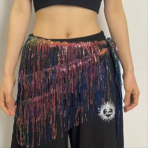 TEMU 삼각형 V자형 시퀸 프린지 허리 체인, 재즈 벨리댄스 힙 스카프, 스트릿웨어 디스코 파티 액세서리, 축제용 의상, 모든 허리 사이즈 조절 가능, 다목적