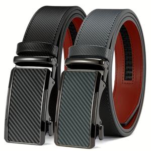 TEMU 2개 남성용 래칫 벨트 세트 - 다용도 비즈니스 벨트, 튼튼하고 패셔너블한 캐주얼 및 정장 이벤트용, 일상 사용과 사교 모임에 이상적인 추가, 비즈니스 벨트의 우아한 옵션, 크리스마스에 가장 적합, 추수감사절에 완벽, 남성용 벨트, 일상 사용 | 다용도 벨트 스타일 | 현대적인 스파이크로 장식, 벨트 액세서리, 포켓 디테일, 파샤 버클