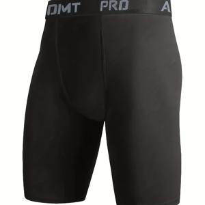 TEMU 남성용 운동용 컴프레션 반바지 - 속건성 흡습 워크아웃 바지, 탄성 허리 밴드, 런닝 및 헬스용 풀 길이 컴프레션 핏