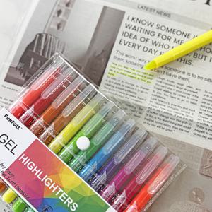 TEMU 12개 생생한 젤 형광펜 - 번짐 없음, 모든 종이에 안전, 저널링 및 노트 작성, 독서 및 예술 프로젝트용 12가지 밝은 색상 - 학생, 사무실 및 예술가용 매끄러운 젤 잉크 펜, 학생 문구류 | 생생한 젤 펜 | 종이 안전 형광펜