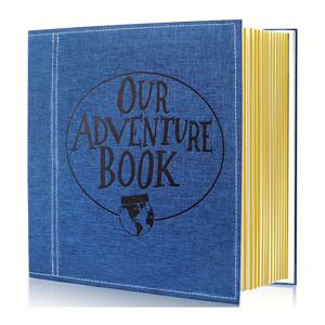 TEMU 럭셔리 리넨 레트로 커버가 있는 스크랩북 1개, 우리의 모험 책, 13x11.2인치, 성장 일기 40페이지, 자체 접착 대형 사진 앨범. 결혼식 DIY 양면 포토 앨범, 가족 기념일 여행, 생일, 크리스마스에 이상적인 선물, 크리스마스 최고