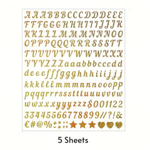 TEMU 1000개 글리터 글자 스티커 5장, 숫자 기호 스티커, 비닐 알파벳 스티커, 0.5인치 소형 글자 스티커, 스크랩북, 머그잔, 우편함, 공예, 스파이스 병, 네일 폴리쉬 병용, 골드, 실버