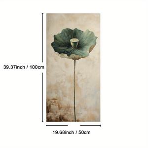 TEMU 로터스 플라워 포스터 액자 1개, 수직 캔버스 벽 예술, 녹색 자연 테마 홈 데코, 대형 레트로 아트 프린트 액자 포함, 침실, 주방, 거실 또는 식당 공간에 완벽함, 여름/봄 에스테틱, 침실 벽 예술 | 계절별 에스테틱 | 우아한 홈 데코
