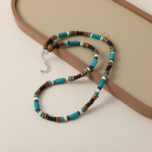 TEMU 여성 남성을 위한 스타일 다색 나무 비즈 코코넛 껍질 짧은 목걸이 - 어머니의 날 아버지의 날 선물, 캐주얼한 의상, 축제 기념, 캠퍼스 관련, 자석 없음, 모든 계절에 적합, 장식품