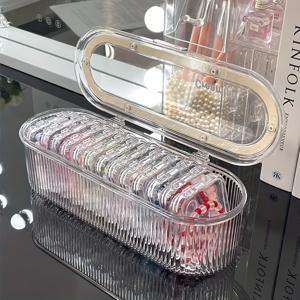 TEMU 14pcs 아크릴 보석 보관함 세트 - 대형 및 소형 구획, 팔찌, 목걸이, 귀걸이, 반지에 편리한 휴대용, 산화 및 먼지 보호, 버클 클로저가 있는 현대 스타일, 보석 정리 | 세련된 보석 상자 | 내구성 있는 플라스틱 상자, 보석 상자