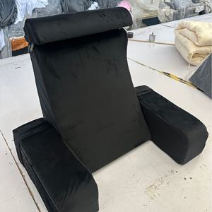 TEMU 성인용 인체공학적 독서 베개 - 중간 부드러운 지지대 침대 의자, 팔걸이, 세탁기 사용 가능한 폴리에스터, 직장, 게임, 침대나 바닥에서 휴식을 위한 이상적인 제품, 화이트, 앉아있는 편안한 등받이, 작업 휴식 베개 | 현대적인 침대 의자 | 내구성 있는 원단, 앉아있는 베개