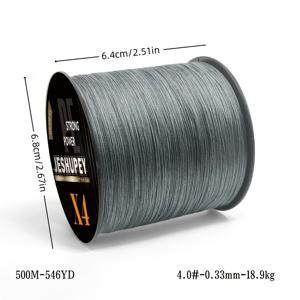 TEMU 4묶음 회색 땋은 PE 라인, 300/500M 부드럽고 매끄러운 플라이 낚시 바다 낚시 보트 낚시 라인, 강력한 당력력 12/18/27/37/41/50/65LB 낚싯줄, 낚시 애호가들이 사랑하는 낚싯줄
