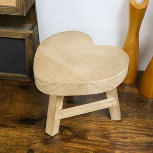 TEMU 하트 모양 목재 미니 스툴 디스플레이 스탠드 - 홈, 가든, 발코니, 거실 장식용 다기능 식물 및 다육식물 홀더