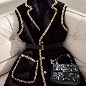 TEMU 우아한 민소매 조끼 재킷, 여성 캐주얼 아우터.