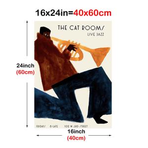 TEMU 1pc 레트로 재즈 포스터 - 트럼펫 연주자가 있는 프레임리스 캔버스 아트 프린트, 현대 및 아트 데코 스타일, 거실, 침실, 사무실 장식, 실내 벽걸, 선물 아이디어, 침실 벽화 | 레트로 재즈 포스터 | 프레임리스 캔버스, 재즈 룸 장식
