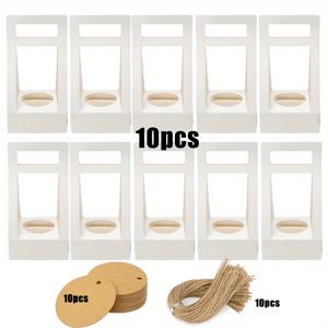 TEMU 10개 수크렌트 랩 선물 가방, 빈 태그 및 줄이 포함되어 있습니다. 10개 DIY 걸이 라벨 및 줄이 포함되어 있습니다. 파티 선물 및 꽃 선물 랩에 완벽합니다. 2.4인치 꽃병에 적합합니다. 혼합된 색상, 종이 재질, 전기 없음, 크리스마스와 추수감사절에 가장 적합합니다.