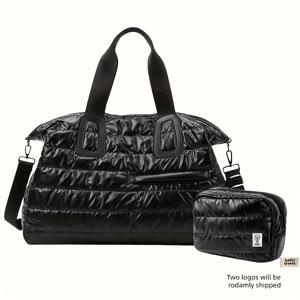 TEMU 2pcs 대용량 여행 토트 백 세트, 패션형 체육관 및 스포츠 백, 노트북 슬리브, 요가 캐리올, 어깨 더플, 화장품 포켓이 있는 다기능 나일론 핸드백|노트북파우치