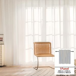TEMU 1패널 프라이버시 창문 커튼 - 빛 차단 반투명 드레이프, 상단 로드 포켓 & 스크래치 방지 후크 포함 - 거실, 침실, 사무실용 우아한 모던 디자인 - 쉬운 설치 및 관리, 크라운 시어 패널, 홈 데코, 고품질 소재, 인테리어 디자이너용|커튼봉