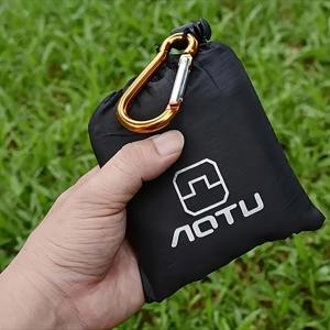 TEMU 1pc NOTU 컴팩트 캔버스 피크닉 매트 - 등산 버클이 있는 휴대용 야외 담요, 캠핑, 해변 및 여행을 위한 내구성 및 경량, 흰색 로고가 있는 검정색, 60.24in*56.3in, 캠핑 액세서리|캠핑매트