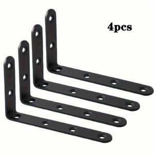 TEMU 4개 세트 헤비듀티 메탈 L자형 코너 브래킷, 스크류 포함, 가구 및 캐비닛용, 벽 선반 장식 지원, 모던 브래킷, 가구 브래킷, 캐비닛 지지대, 브래킷, 경량 브래킷, 조인트 지원