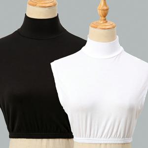 TEMU 여성용 우아한 하이넥 탱크탑 2개 세트 - 통기성 좋은 스트레치 솔리드 컬러 탑, 봄/여름용, 화이트 & 블랙, 캐주얼 또는 드레스룩에 완벽한 다재다능 패션 | 편안한 핏의 탱크탑