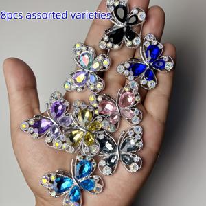 TEMU 8pcs 수지 나비 장식품 DIY 공예용, 폰 케이스 및 신발 장식용 장식 보석, 보석 제조 용품, 창의적인 액세서리 | 생동감 있는 보석 디자인 | 세부적인 공예 기술, 나비 장식품