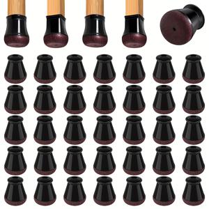 TEMU 36개 블랙 실리콘 의자 다리 보호대 - 소음 감소, 스크래치 방지, 목재 및 타일 바닥용, 식탁 & 바 스툴에 적합, 내구성 있는 스타일리시 디자인, 의자 다리 바닥 보호기, 현대적인 의자 액세서리, 매끄러운 질감 커버