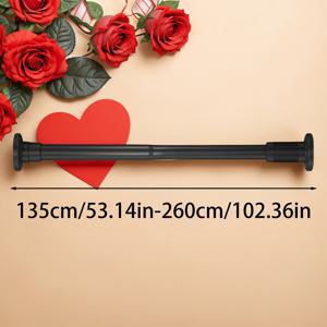 TEMU 1pc 조절 가능한 드릴 없음 텔레스코픽 로드 - 쉬운 조립, 재사용 가능한 옷장 및 캐비닛 지원 바, 옷걸이, 보관, 샤워 커튼, 내구성 있는 금속 구조, 가정 및 욕실용 다용도 사용, 샤워 커튼 로드