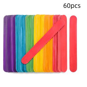 TEMU 30/60 팩 초대형 8인치 자연 목재 공예 스틱 - 다색 무지개 그라데이션 DIY 아트 프로젝트, 교실 공예 용품, 가정 장식 및 식물 라벨링, 공예용 목재 스틱, 색상 디스플레이