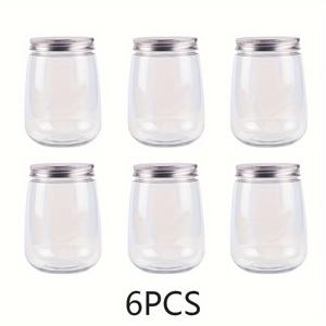TEMU 뚜껑이 있는 17온스 투명 보관용 항아리, 둥근 보관용 항아리, DIY 수공예 보관 용기, 주얼리 액세서리 샘플 보관함, 미술 재료 보관 상자, 액체 보관용 박스, 6개 팩