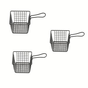 TEMU 3개 세트 신제품 편리하고 내구성 있는 스테인리스 스틸 튀김 바구니, 치킨, 튀김, 닭날개, 감자튀김 바구니, 간식 바구니, 주방, 바, 레스토랑에 적합, 크리스마스, 할로윈 선물로 추천