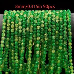 TEMU 8/10mm 꽃 그라데이션 녹색 원형 유리 비즈 DIY 보석 만들기, 머리 액세서리, 신발 장식, 의류 장식 - 공예 비즈 공급품, 비즈 공급품