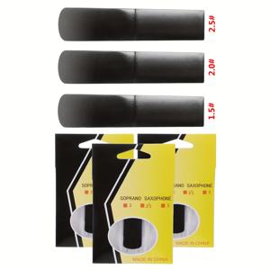 TEMU 3개 세트 소프라노 색소폰 리드, ABS 레진 마우스피스 및 개별 홀더 클립 포함, 1.5, 2.0, 2.5 경도 레벨, 초보자부터 전문가까지의 색소폰 액세서리