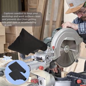 TEMU 1개 구매 시 1개 무료 2pcs 10인치 사위 컬렉터 가방 255 알루미늄 커팅 머신용 - 블랙, 지퍼 및 조절 가능한 유선 브래킷이 있는 내구성 있는 직물, 커팅 머신, 플레너 보드, 샌드 벨트 및 비벨 커팅 머신용 이상적인 사위 컬렉터 가방