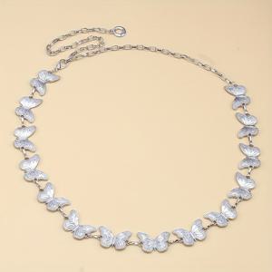 TEMU 1개 여성용 나비 메탈 체인 벨트 - 한국식 JK 스타일 허리 액세서리, 섬세한 나비 참 장식, 캐주얼에서 세미포멀까지 다용도, 청바지·드레스·스커트용 내구성 있는 금속 체인, 일상 및 특별 행사용 (표준 사이즈, 세탁 불가), 트렌디 , 스타일리시 웨이스트밴드, 고품질 장식품, 장식적인 웨이스트밴드, 패션 애호가용