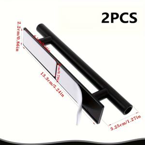 TEMU 2개의 검은 줄무늬 접착식 캐비닛 손잡이 - 쉬운 붙이고 떼는 ABS 플라스틱 문 손잡이, 캐비닛 및 가구용, 드릴 없는 설치, 디자인 | 스타일리시한 외관, 간편 설치, 서랍 노브