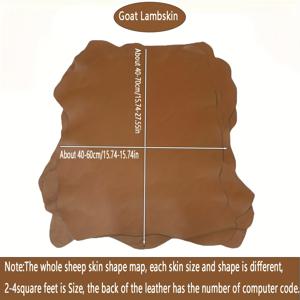 TEMU 1개 정품 갈색 염소 가죽 - 0.8-1.0mm 두께, 자연스러운 크기 및 형태 변동, 해부학적 구획 라벨링 포함, 공예용, 가방 제작, DIY 가죽 작업, 매끄러운 질감