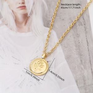 TEMU 1pc 우아하고 섹시한 구리 장미 펜던트 목걸이 - 합성석, 14K 금박, 일상 착용, 파티, 결혼식, 캠퍼스 이벤트 및 휴일 선물에 완벽한 캠퍼스 이벤트 액세서리 | 우아한 목걸이 | 세련된 디자인, 장미 목걸이